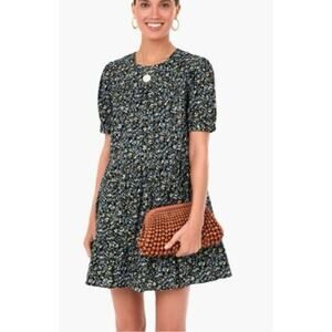 TUCKERNUCK x HYACINTH HOUSE  Black Floral Quinn Dress Size Medium Cotton Swing
